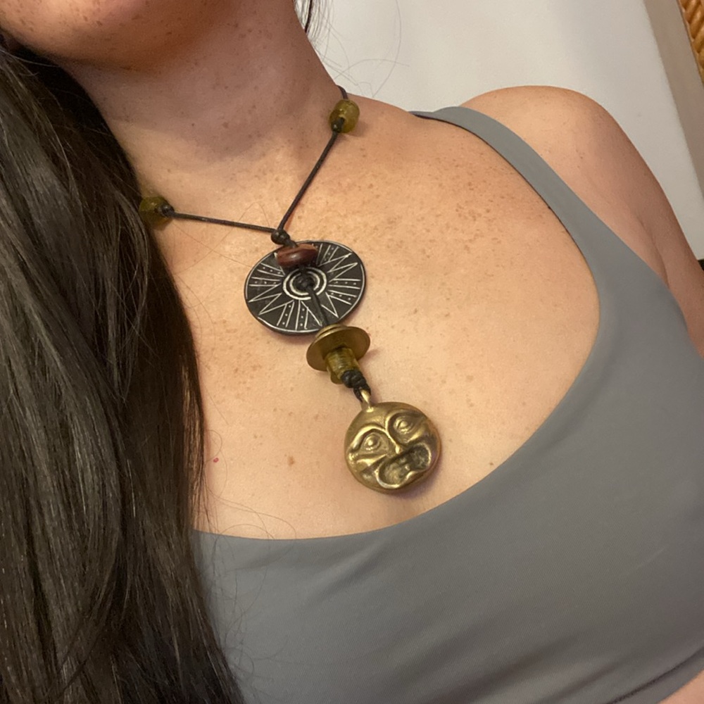 🛎️3/$15 Gorgeous artisan made Sun necklace / celestial choker